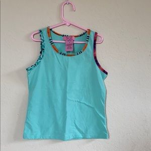 GUC SQZ Aqua cotton spandex blend tank top size 14